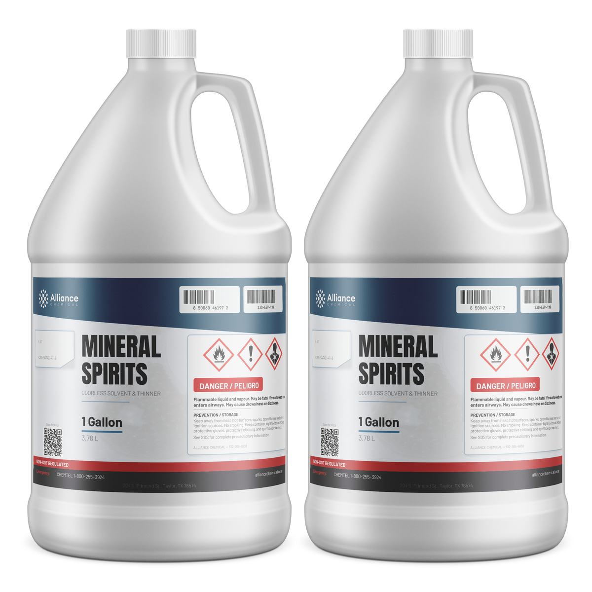 Odorless Mineral Spirits two 1-gallon jugs, Alliance Chemical for paint thinning and parts degreasing