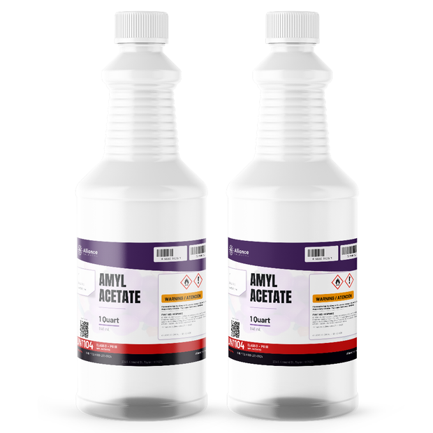 Amyl Acetate Technical Grade in two 1-quart plastic bottles, Alliance Chemical for coatings and lacquers