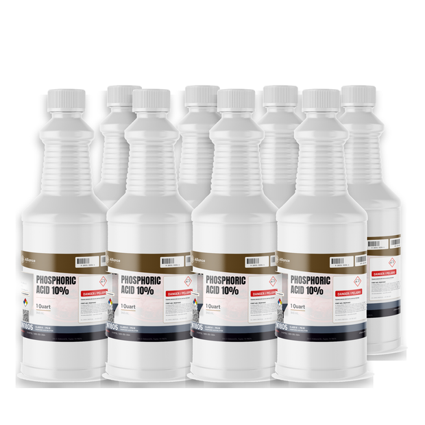 Phosphoric Acid 10% ACS Grade, case of eight 1-quart plastic bottles, Alliance Chemical
