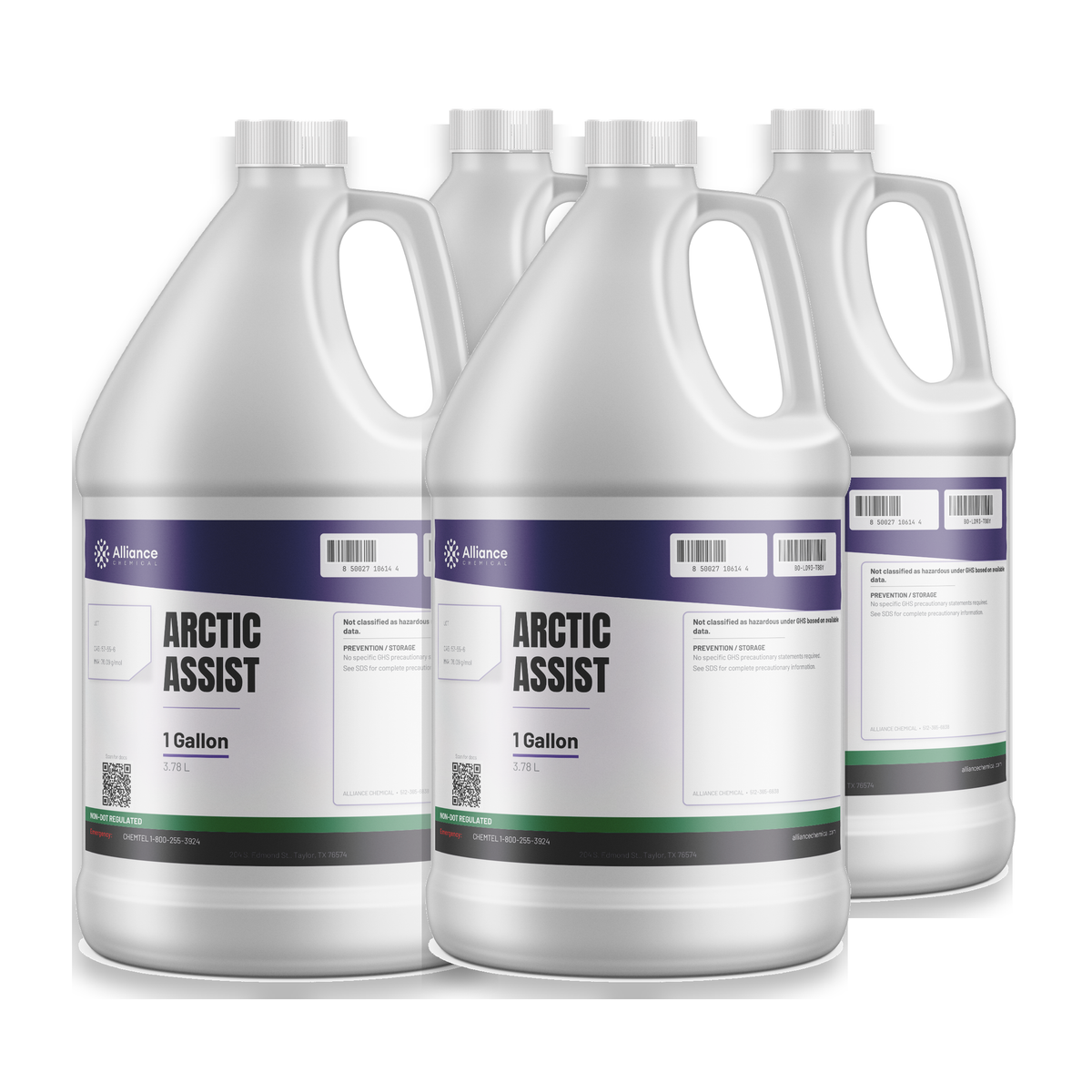 Arctic Assist Technical Grade in four 1-gallon jugs for closed-loop glycol chillers, Alliance Chemical