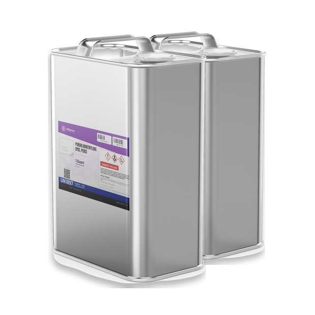 Technical grade perchloroethylene in two 1-quart metal cans for vapor degreasing, Alliance Chemical