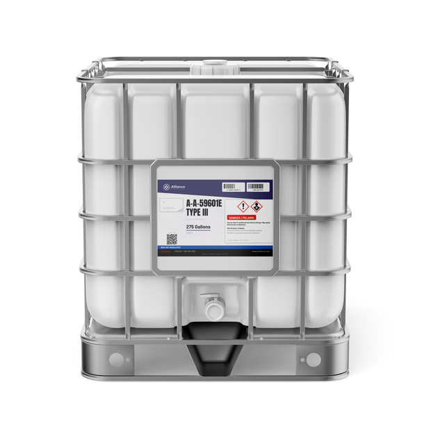 A-A-59601E Type III Technical Grade solvent in a 275-gallon IBC tote, Alliance Chemical