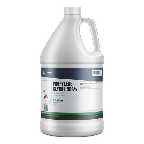 Propylene Glycol 50% USP Grade solution in a 1-gallon white plastic jug by Alliance Chemical