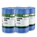 Glycerin 50% Food Grade in four 55-gallon blue plastic drums, Alliance Chemical