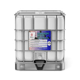 Alliance Chemical 275-gallon tote of Hydrochloric Acid 37% Technical Grade with a stainless steel cage and a label.
