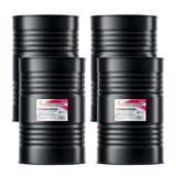Four 55-gallon steel drums of Alliance Chemical Hexane Technical Grade with ribbed exteriors and product labels.