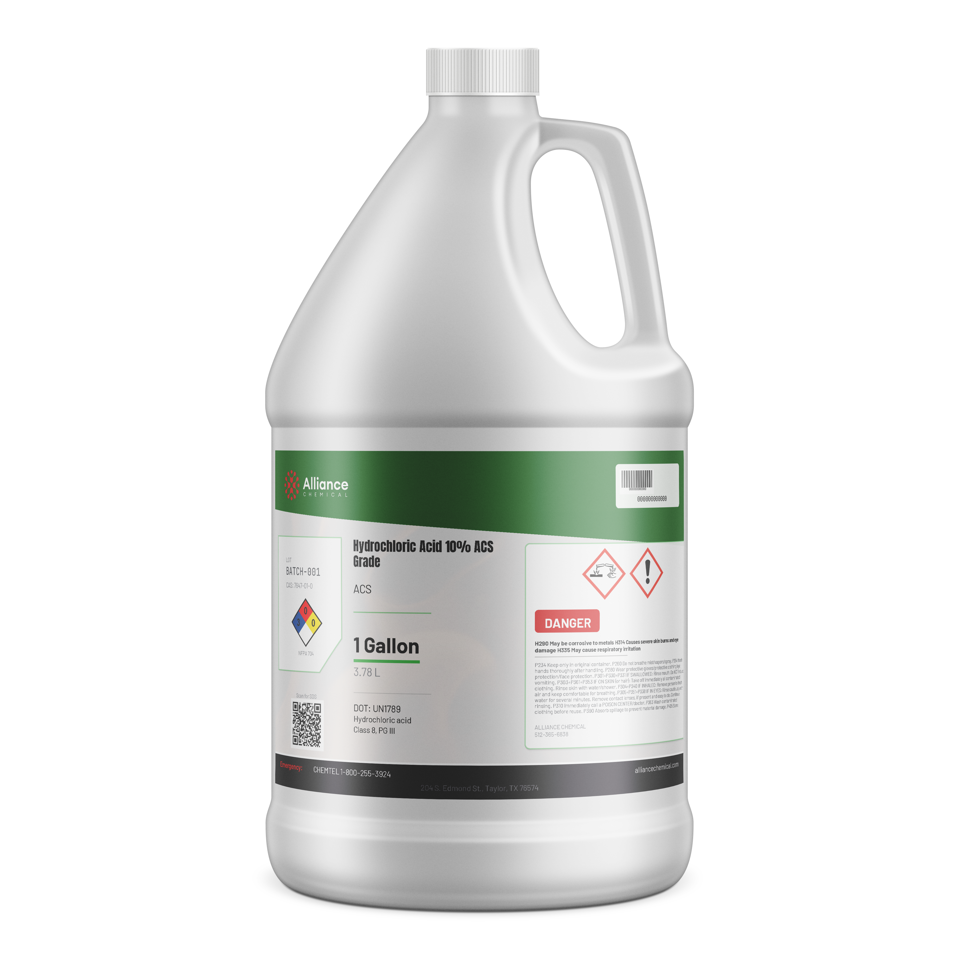 Hydrochloric Acid 10% ACS Grade | Alliance Chemical