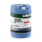 Sodium Hydroxide 50% Membrane Grade liquid in a 15-gallon blue carboy from Alliance Chemical