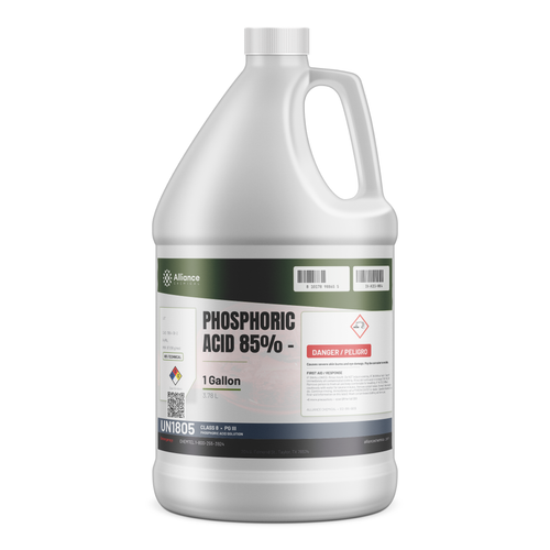 Phosphoric Acid 85% Technical Grade 1-gallon plastic jug from Alliance Chemical for metal surface preparation and rust prevention