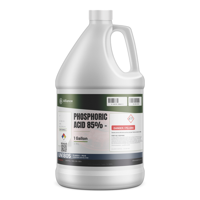 Phosphoric Acid 85% Technical Grade 1-gallon jug from Alliance Chemical for metal surface preparation