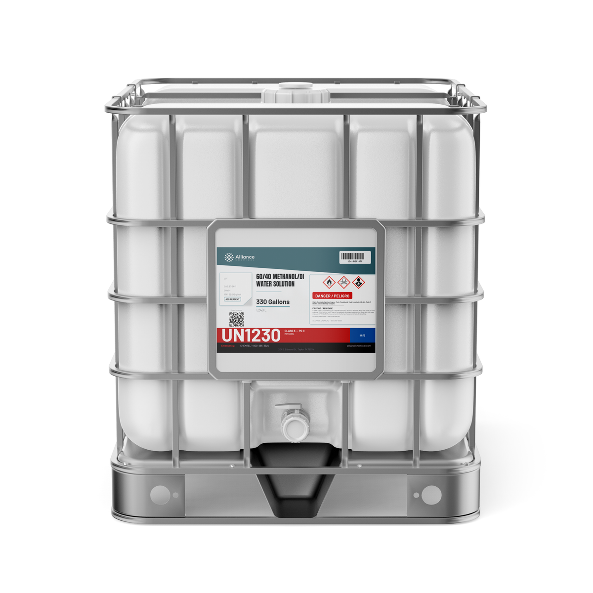 60/40 Methanol/DI Water Solution ACS Grade 330-gallon IBC tote, Alliance Chemical
