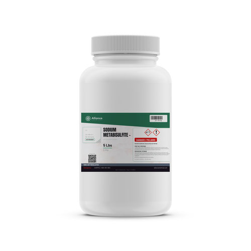 Sodium Metabisulfite ACS Reagent Grade 5-pound white plastic bottle Alliance Chemical
