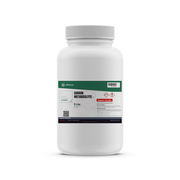 Sodium Metabisulfite ACS Reagent Grade 5-pound white plastic bottle Alliance Chemical