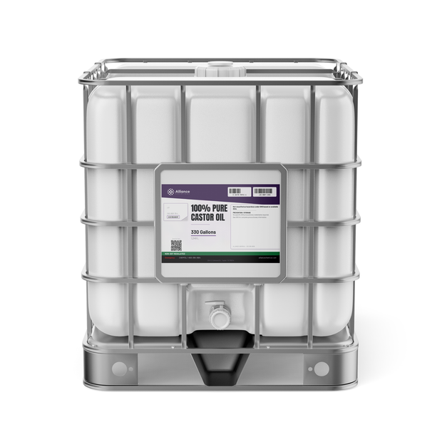 100% pure Castor Oil ACS reagent grade in a caged 330-gallon IBC tote, Alliance Chemical