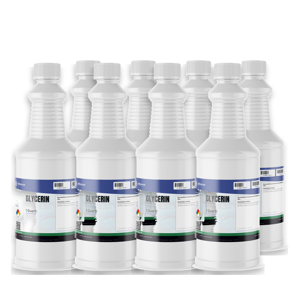 Glycerin Technical Grade liquid, case of eight 1-quart plastic bottles, Alliance Chemical