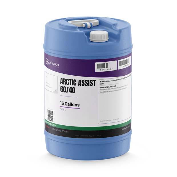Arctic Assist 60/40 technical grade in a 15-gallon blue plastic carboy, Alliance Chemical