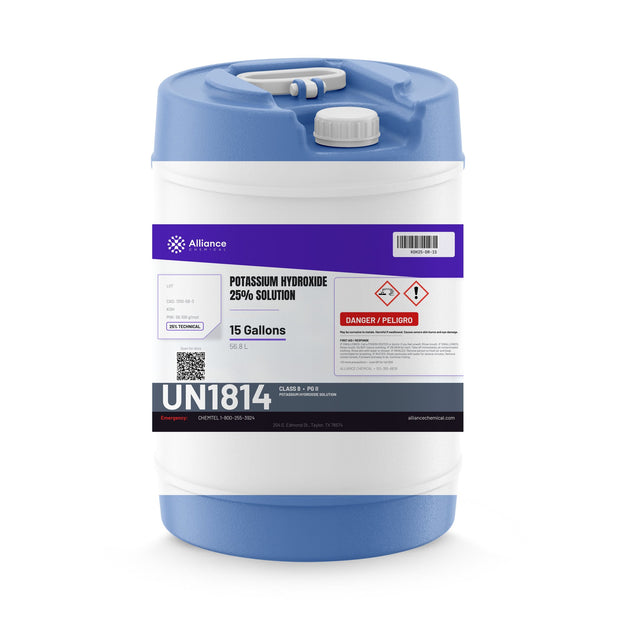 Potassium Hydroxide 25% Solution Technical Grade — 15 gallon drum
