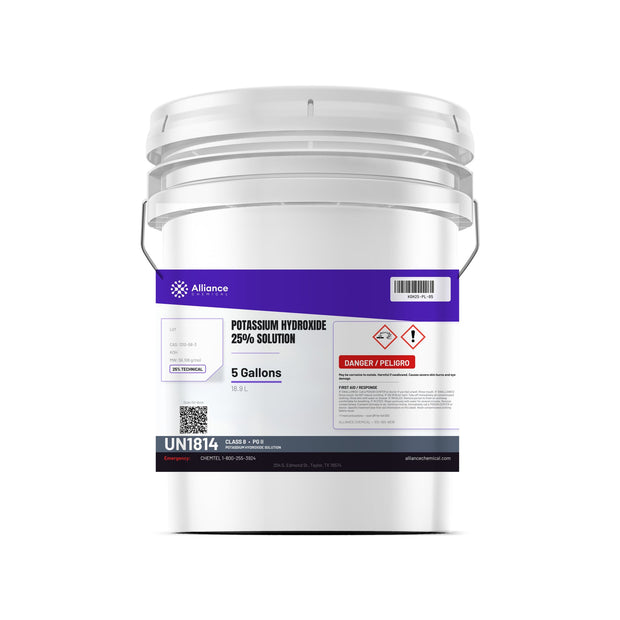 Potassium Hydroxide 25% Solution Technical Grade — 5 gallon pail