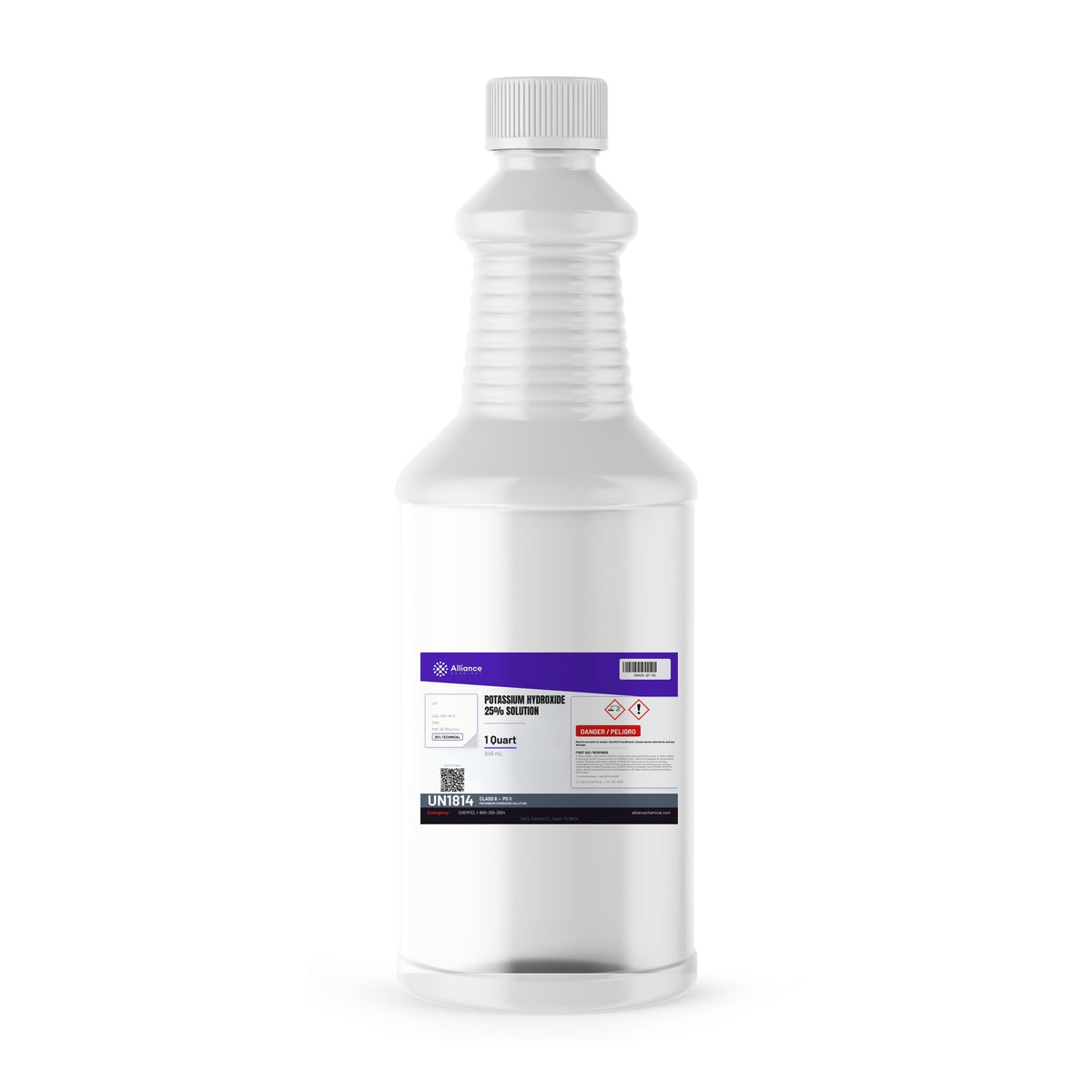 Potassium Hydroxide 25% Solution Technical Grade — 1 quart bottle