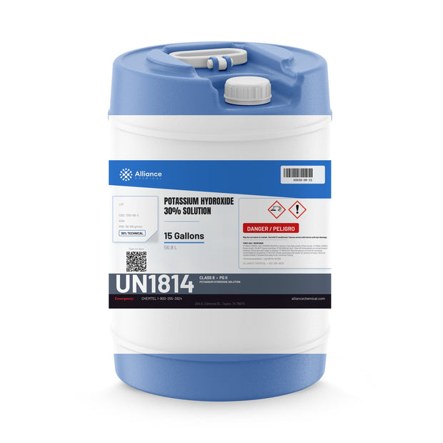 Potassium Hydroxide 30% Solution Technical Grade — 15 gallon drum