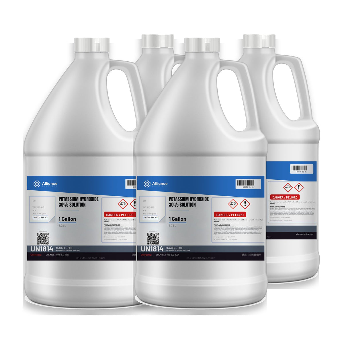 Potassium Hydroxide 30% Solution Technical Grade — 4 gallon case