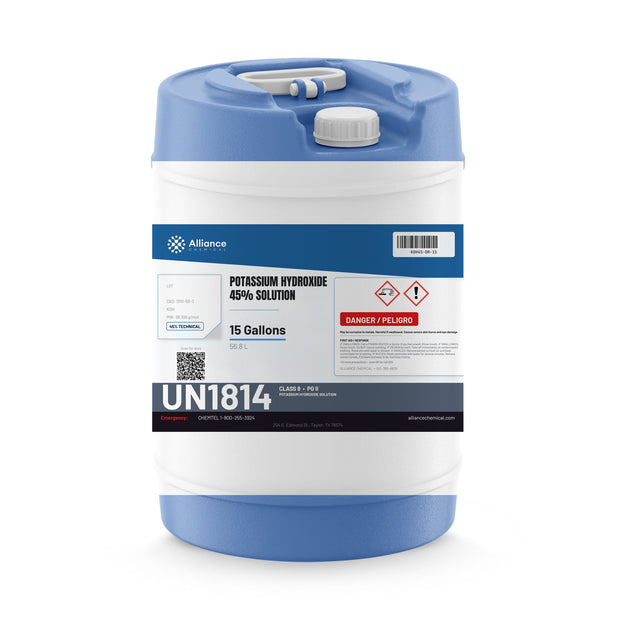 Potassium Hydroxide 45% Solution Technical Grade — 15 gallon drum