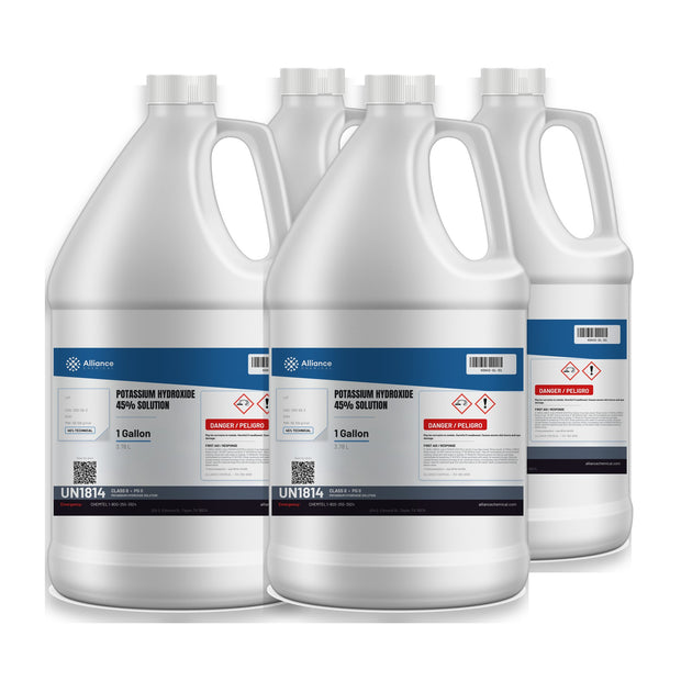 Potassium Hydroxide 45% Solution Technical Grade — 4 gallon case