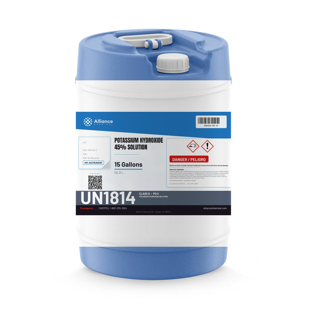 Potassium Hydroxide 45% Solution ACS Grade — 15 gallon drum