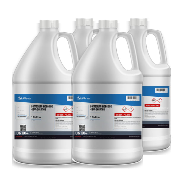 Potassium Hydroxide 45% Solution ACS Grade — 4 gallon case