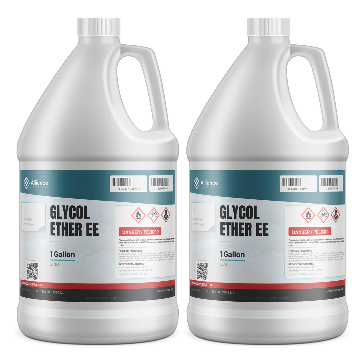 Glycol Ether EE Technical Grade in two 1-gallon jugs, Alliance Chemical, for industrial surface coatings and degreasing