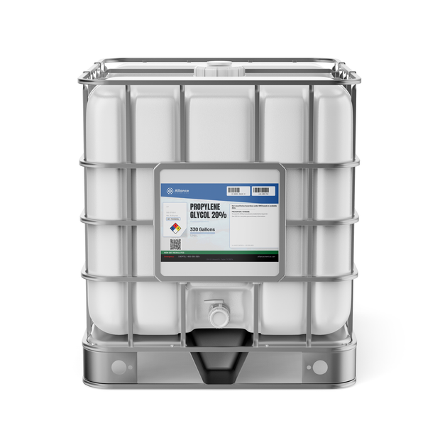 Propylene Glycol 20% Technical Grade in a 330-gallon IBC tote, Alliance Chemical