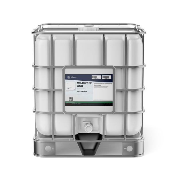 Propylene Glycol 30% USP Grade in a 330-gallon caged IBC tote from Alliance Chemical