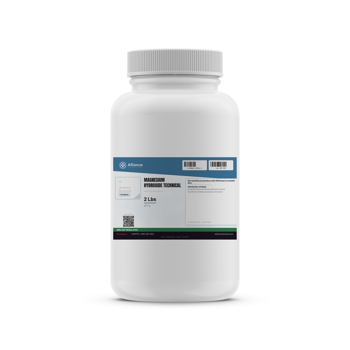 Magnesium Hydroxide Technical Grade 2-lb bottle Alliance Chemical for wastewater treatment pH adjustment