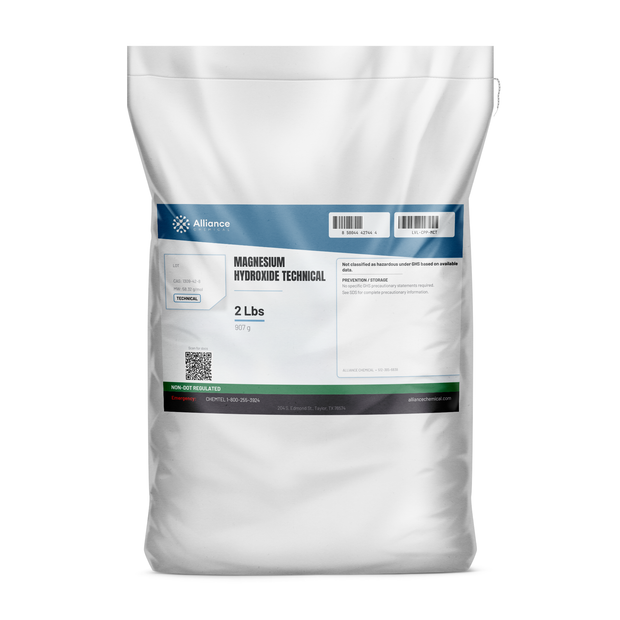 Magnesium Hydroxide Technical Grade in a 2-lb bag, Alliance Chemical for wastewater pH adjustment and acid neutralization
