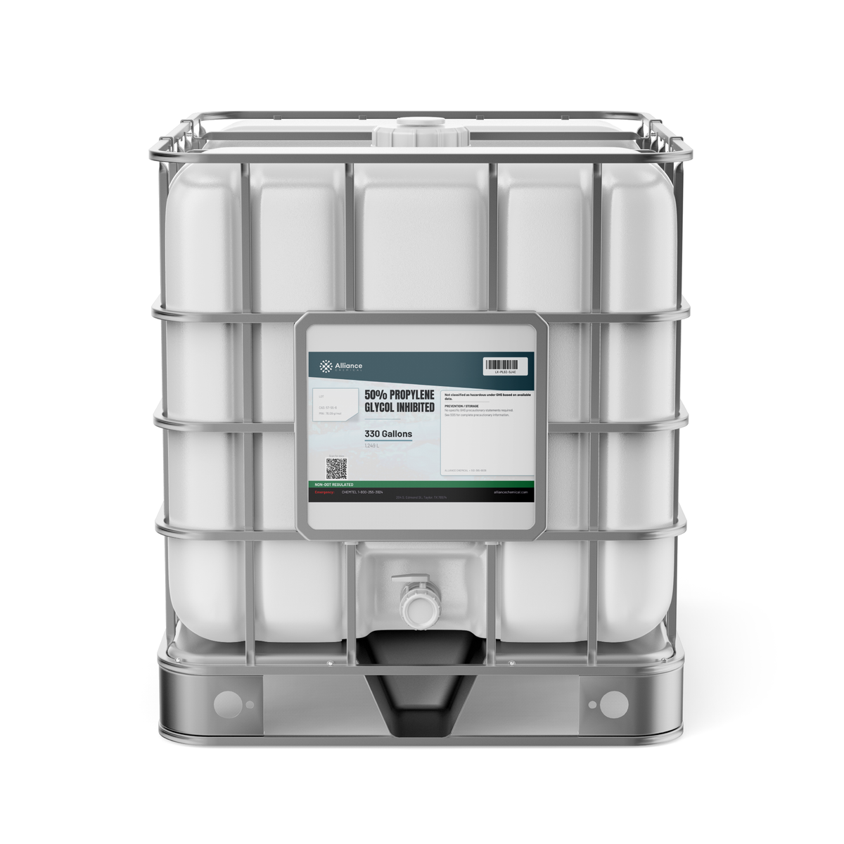 50% propylene glycol inhibited 330-gallon IBC tote for closed-loop HVAC systems, Alliance Chemical