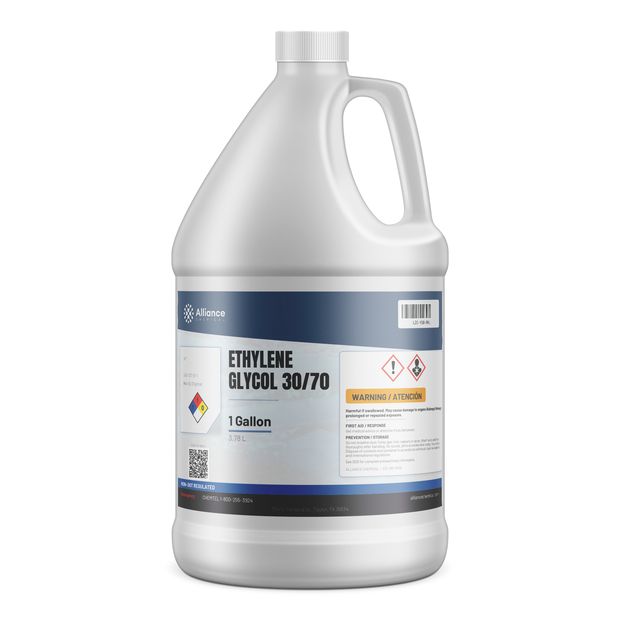 Ethylene Glycol 30/70 Technical Grade 1-gallon plastic jug, Alliance Chemical for HVAC hydronic loops and chillers