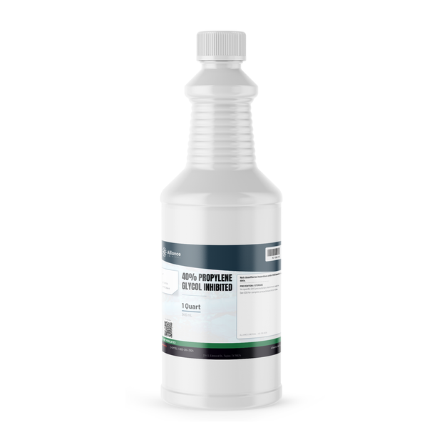 40% inhibited propylene glycol 1-quart plastic bottle, Alliance Chemical for closed-loop hydronic boilers and chillers