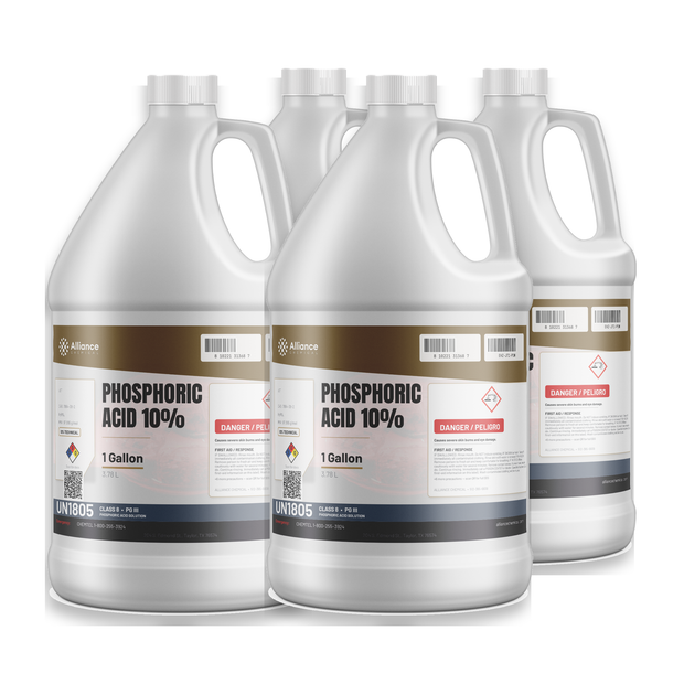 Phosphoric Acid 10% Technical Grade case of four 1-gallon plastic jugs, Alliance Chemical