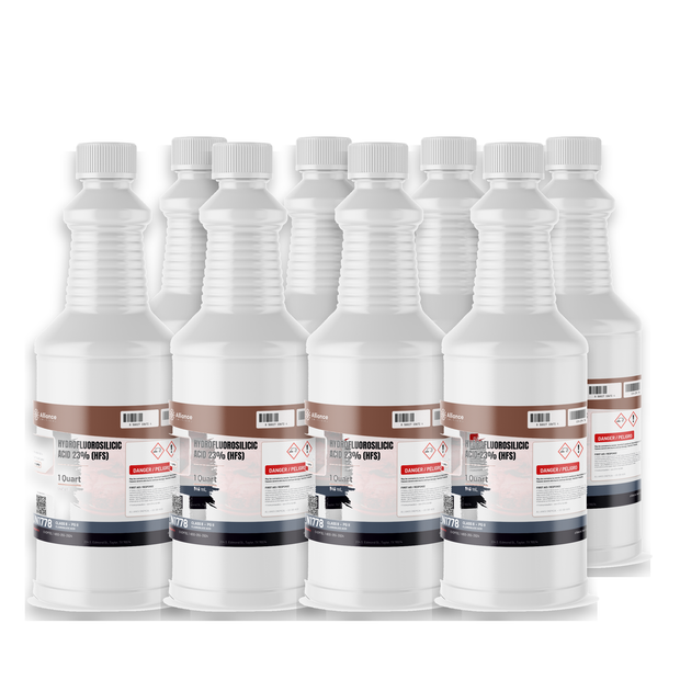 Hydrofluorosilicic acid 23% technical grade eight 1-quart plastic bottles from Alliance Chemical