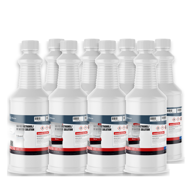 60/40 Methanol/DI Water Solution technical grade case of eight 1-quart plastic bottles Alliance Chemical