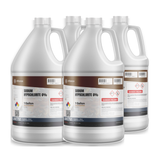 Sodium hypochlorite 6% technical grade in four 1-gallon plastic jugs for pool maintenance, Alliance Chemical