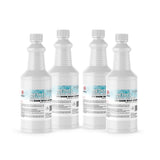 Four 1-quart plastic bottles of Alliance Chemical Methyl Ethyl Ketone with white screw caps and product labels.