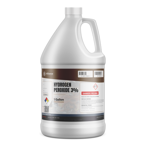 Hydrogen Peroxide 3% Technical Grade in a 1-gallon plastic jug, Alliance Chemical