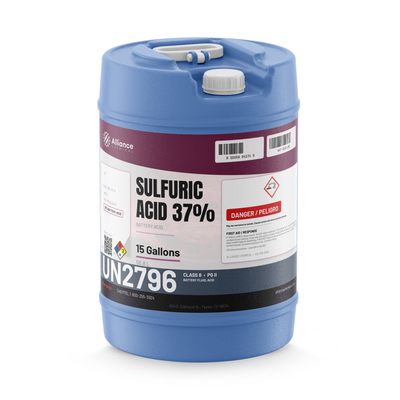 Sulfuric Acid 37% - Battery Acid Technical Grade - 15 Gallon Drum