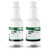 Glycerin 50% Food Grade liquid packaged in two 1-quart plastic bottles, Alliance Chemical