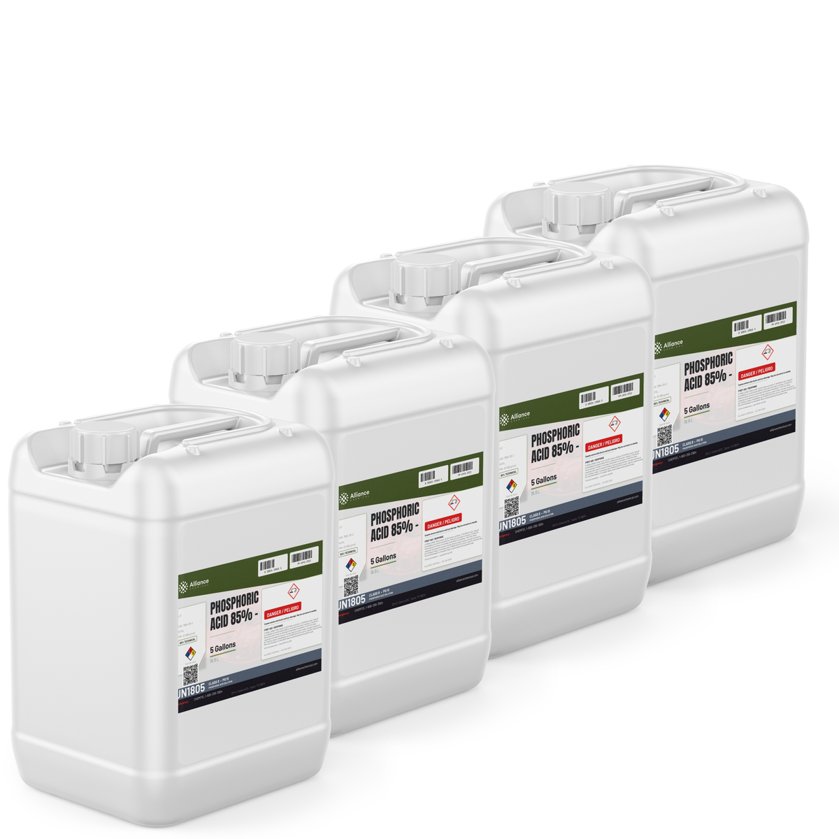 Phosphoric Acid 85% Technical Grade in four 5-gallon pails, Alliance Chemical for metal rust prevention