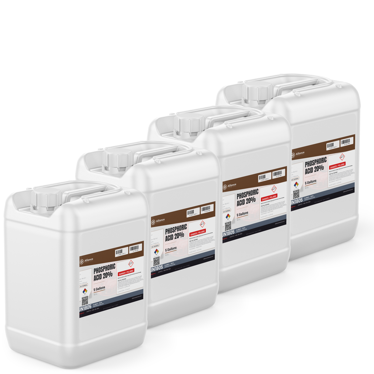 Phosphoric Acid 20% Technical Grade in four 5-gallon pails from Alliance Chemical