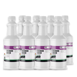 Deionized Water technical grade in eight 1-quart white plastic bottles from Alliance Chemical for lab and equipment cleaning