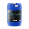 20L blue HDPE carboy of n-butyl alcohol industrial solvent with corrosive warning label and secure screw-top closure.