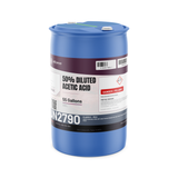 50% Diluted Acetic Acid Food Grade in a blue 55-gallon drum, Alliance Chemical, for wastewater treatment pH adjustment